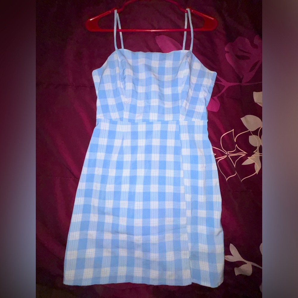 Plaid Blue Tight Summer Dress